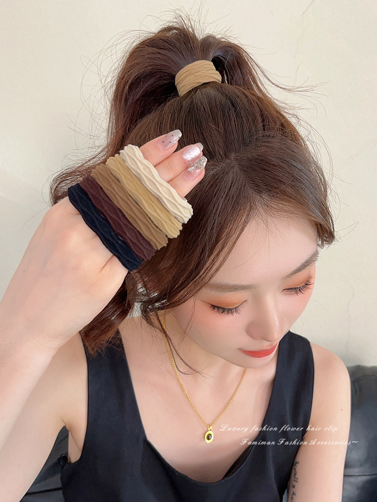High Ponytail Hair String Fancy Hair Band for Bun Haircut 2025 New Arrival High Elastic Durable Head Rope Rubber Band Female Hair-Binding