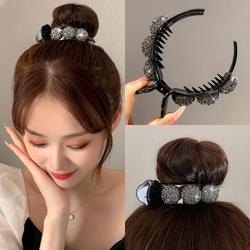 Internet Celebrity Fancy Bun Grip Back Head Updo Fixed Gadget High Ponytail Hairpin Hair Accessory Clips Headdress