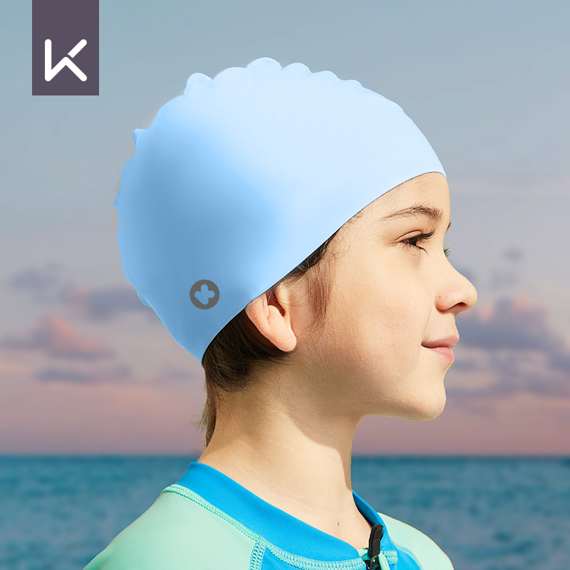 Keep Kids Swimming Cap Not-Too-Tight Waterproof Girl Cute Fashion Boys Baby Girls Silicone Ear Protection Swimming Cap