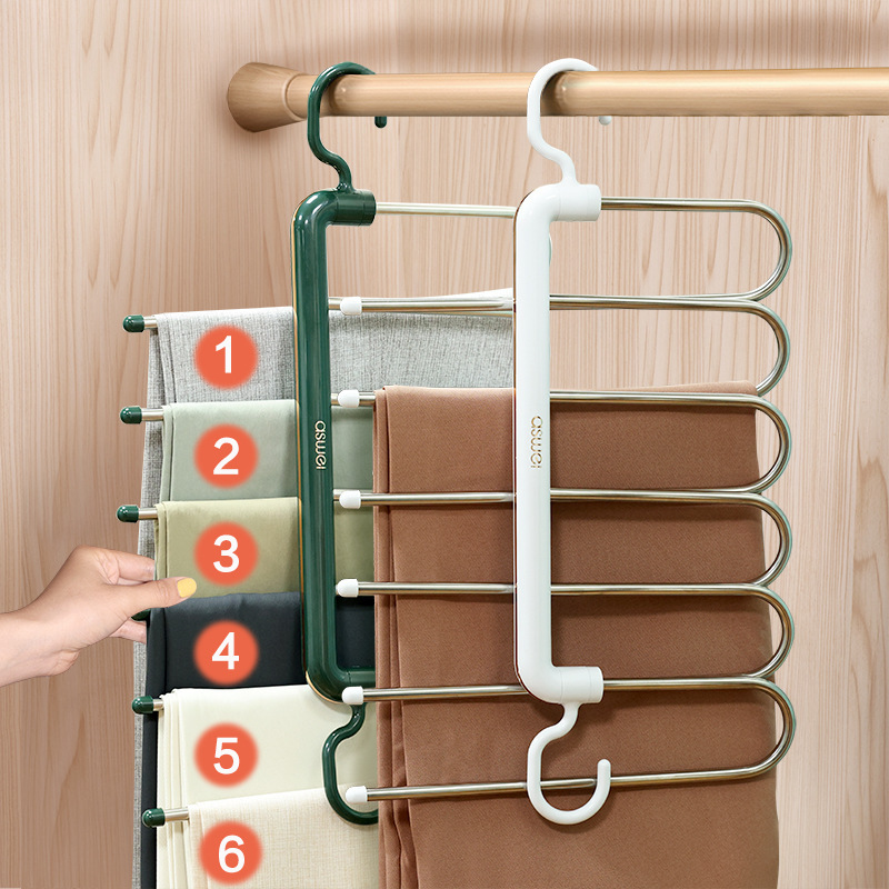 Foldable Pant Rack Multi-Functional Multi-Layer Pants Hanger For Home Magic Seamless Trouser Press Wardrobe Storage Fantastic Pants Hanger