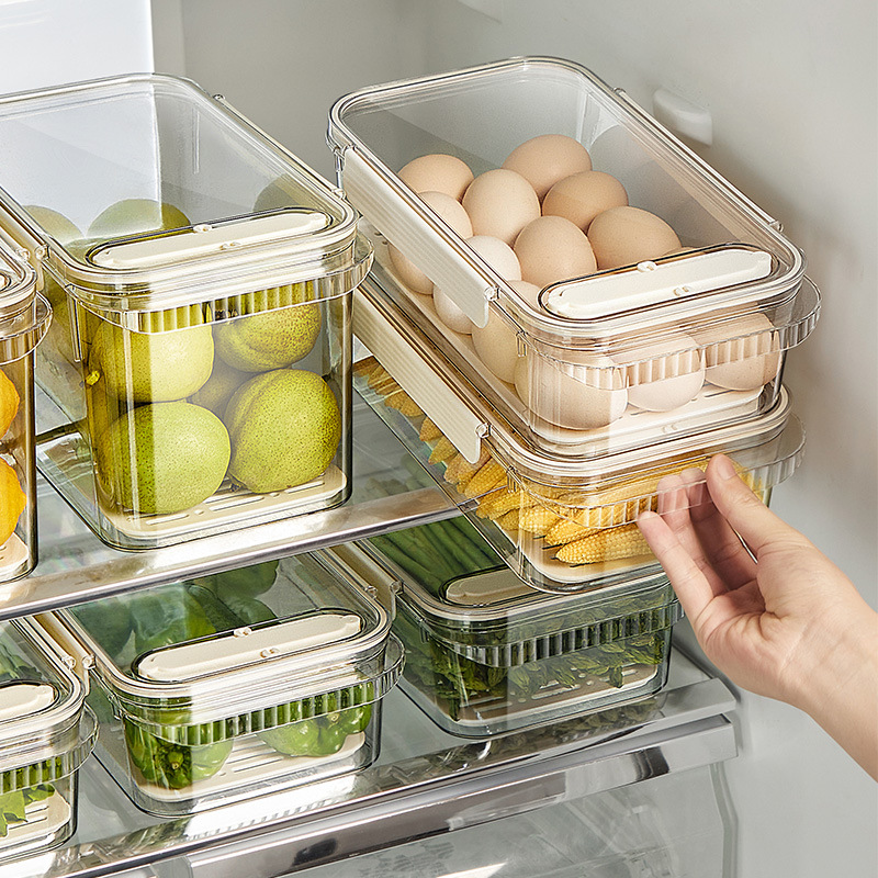Refrigerator Storage Box Food Grade Crisper Kitchen Vegetables Dumplings Eggs Storage Box Frozen Sealed Contact Lens Case
