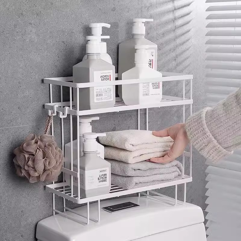 Toilet Storage Rack Wall-Mounted Storage Rack Bathroom Vanity Punch-Free Multi-Functional Wall-Mounted Storage Rack
