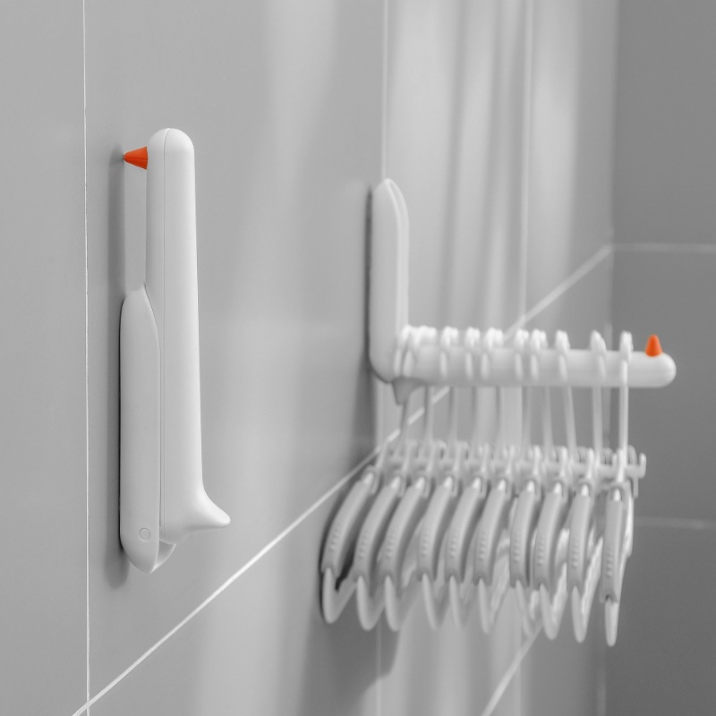 Multi-Functional Wall-Mounted Bird Hanger Storage Rack Balcony Foldable Hanger Clothes Clip Storage Rack Punch-Free