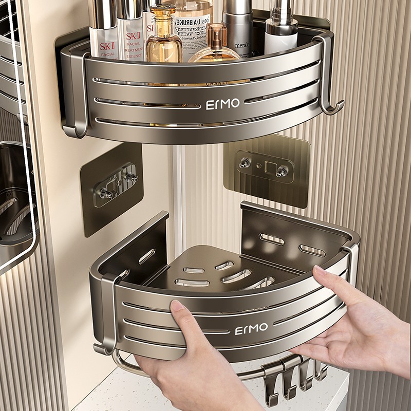 Bathroom Storage Rack Punch-Free Bathroom Triangle Shower Room Toilet Storage Wall-Mounted Bathroom Wall Shelf