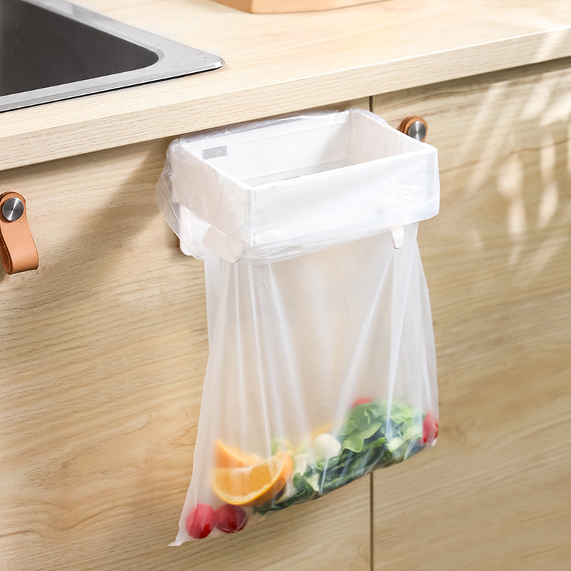 Wall-Mounted Trash Rack Home Cabinet Doors Toilet Kitchen Desktop Folding Storage Garbage Bag Bracket