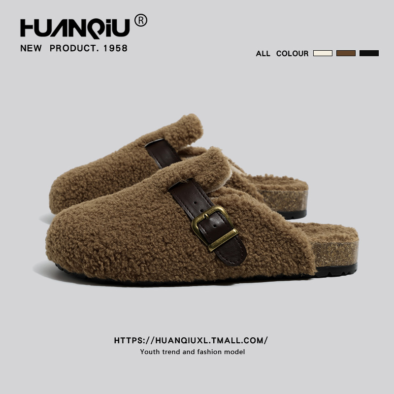 Universal Fleece-lined Birkenstock Women's 2024 New Arrival Autumn and Winter Flats Thick Sole Slip-on Lofter Flat Shoes Birkenstock Shoes