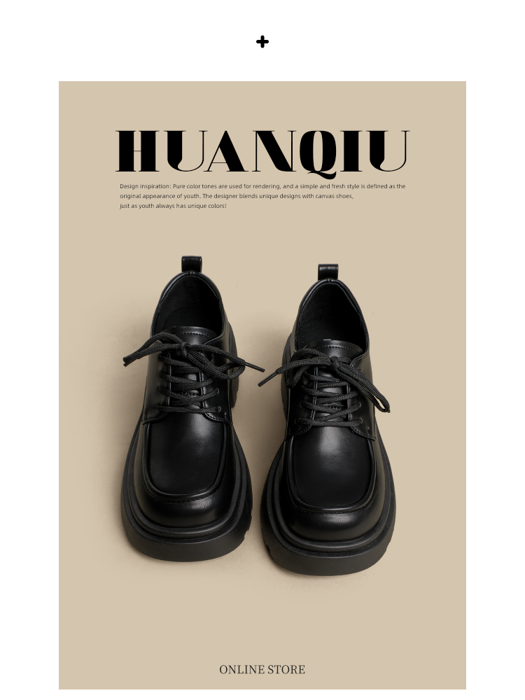 Universal Platform Loafers Female 2024 Spring New Arrival Casual Flats Shoelace Small Height Increased by British Leather Shoes