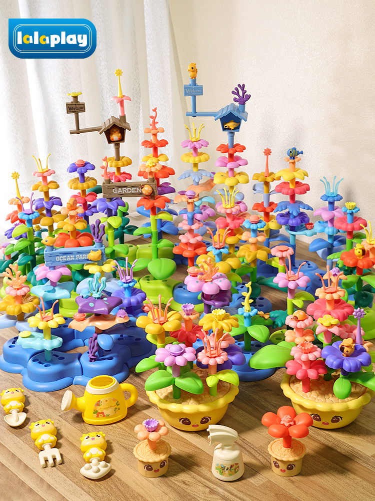Flower Arrangement Building Blocks Kids Puzzle New Arrival DIY Garden Large Particles Boys and Girls Underwater Assemble Toys Birthday Gift 1
