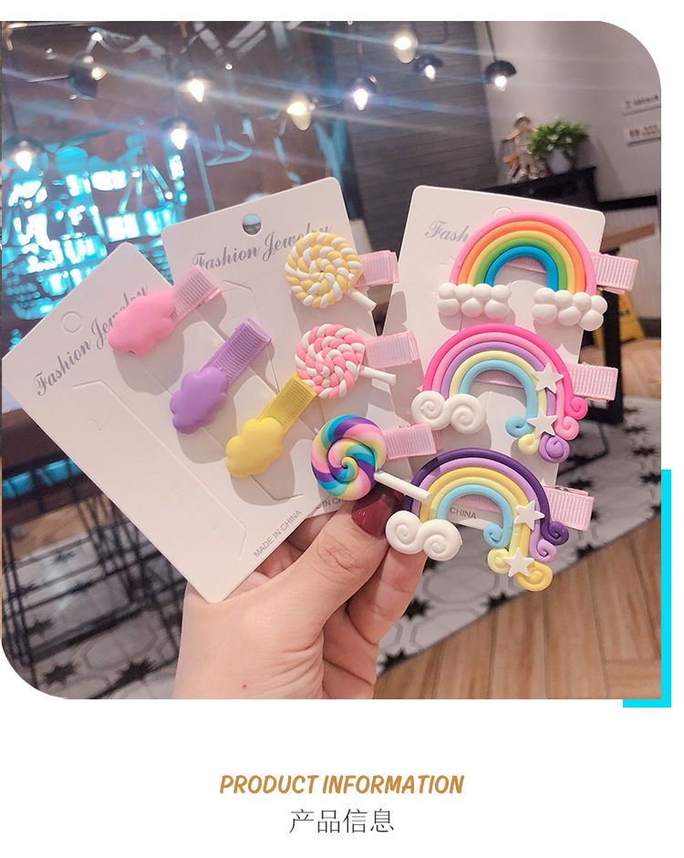 3-Piece Kids Rainbow Hair Band Set