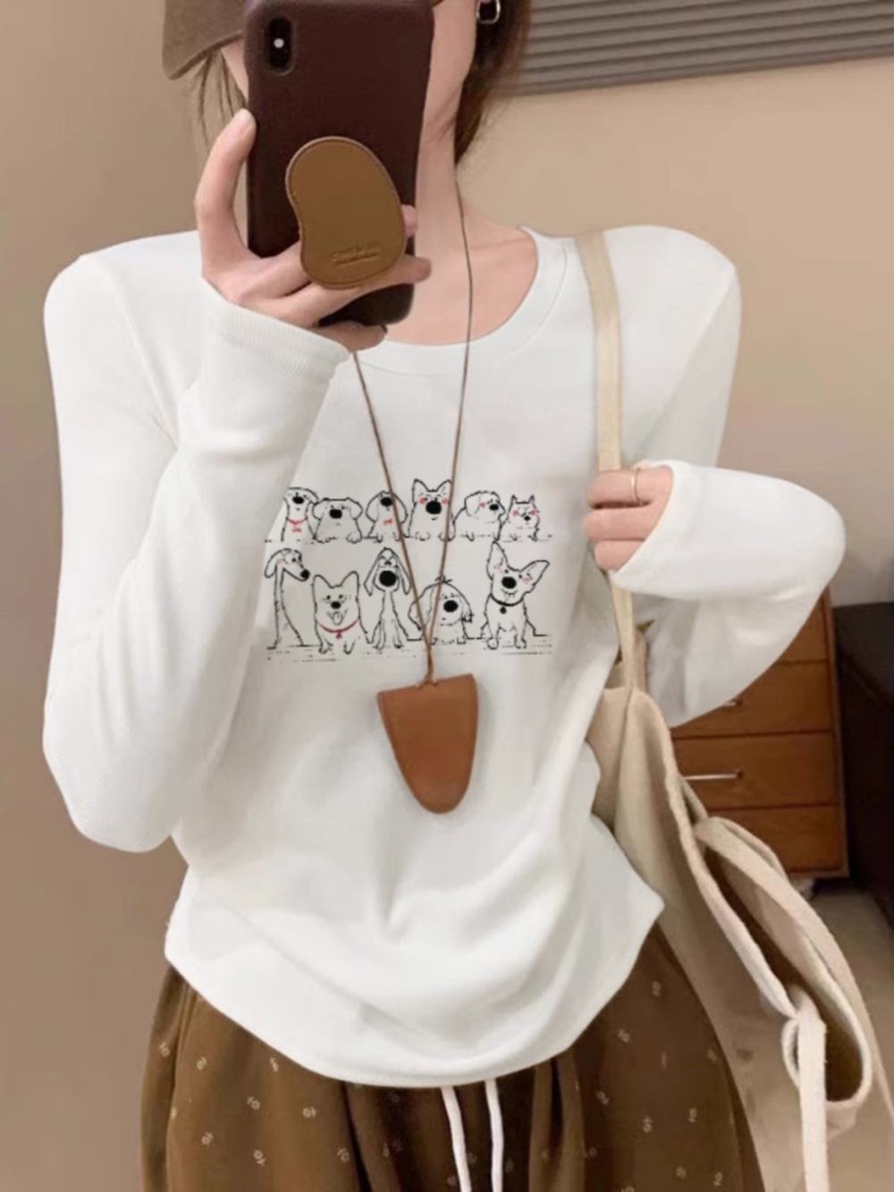 Women's Shoulder Bottoming Shirt Spring Autumn Short Sexy Underwear Crew Neck White Long Sleeves 100% Cotton Coat Women's Chic T-shirt
