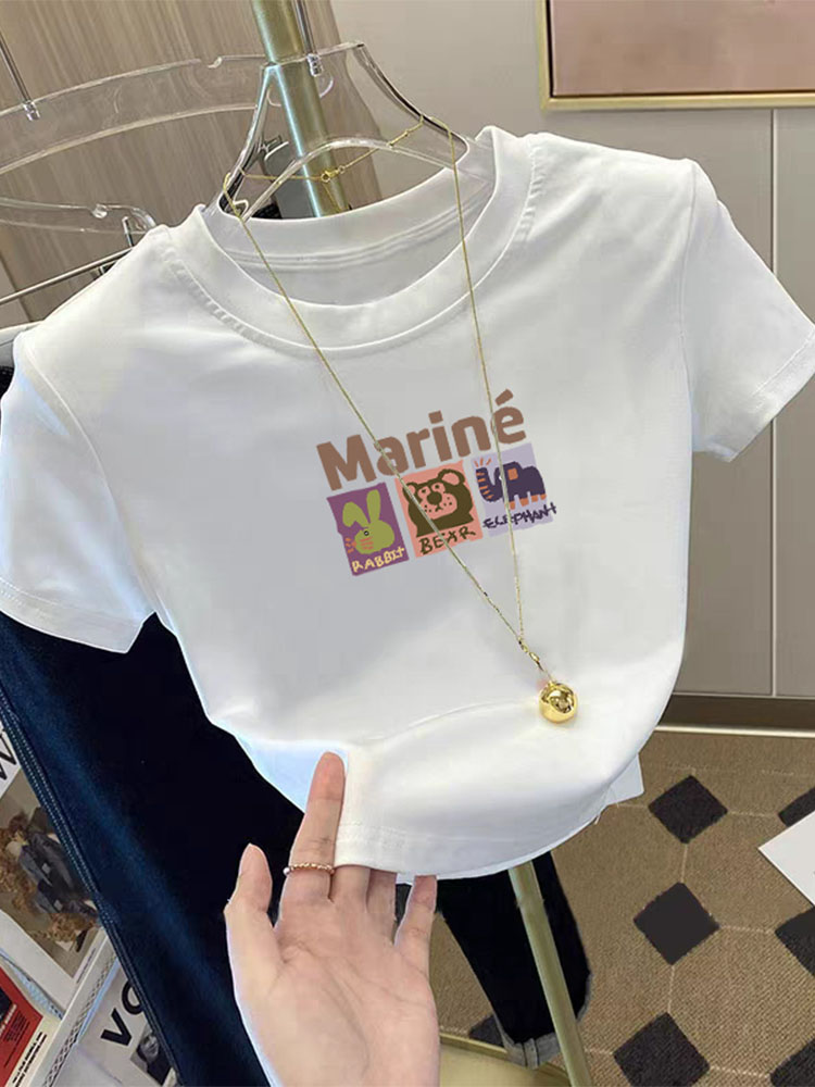 Women's Clothing in 13 Lines, Sweet and Spicy Style, Short-Sleeved Women's Wear, 2025 Summer New Design Sense Shoulder Short Tops