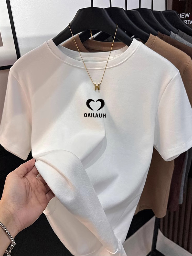 American-Style Shoulder White Short Sleeve T-Shirt Women's Summer 2025 New Design Sense Small Short Sexy Tops Fashion