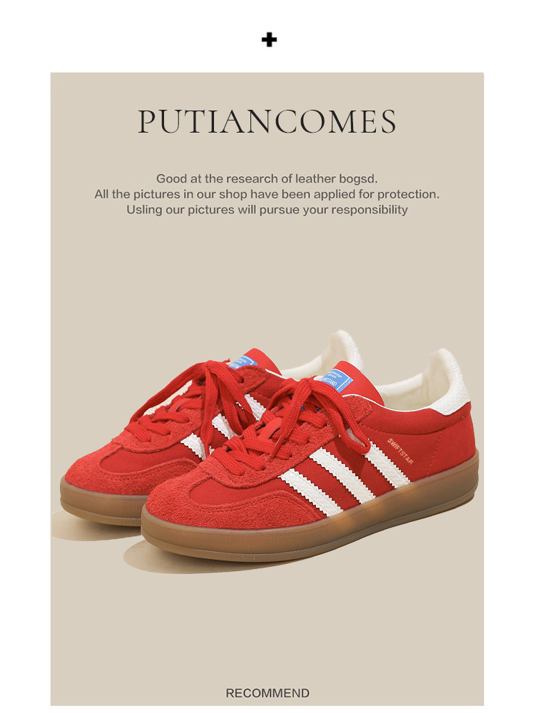 Red Classic Three Bars Casual German Training Shoes Women's 2024 Autumn New Arrival Easiest for Match Thick Sole Sports Board Shoes Cortez