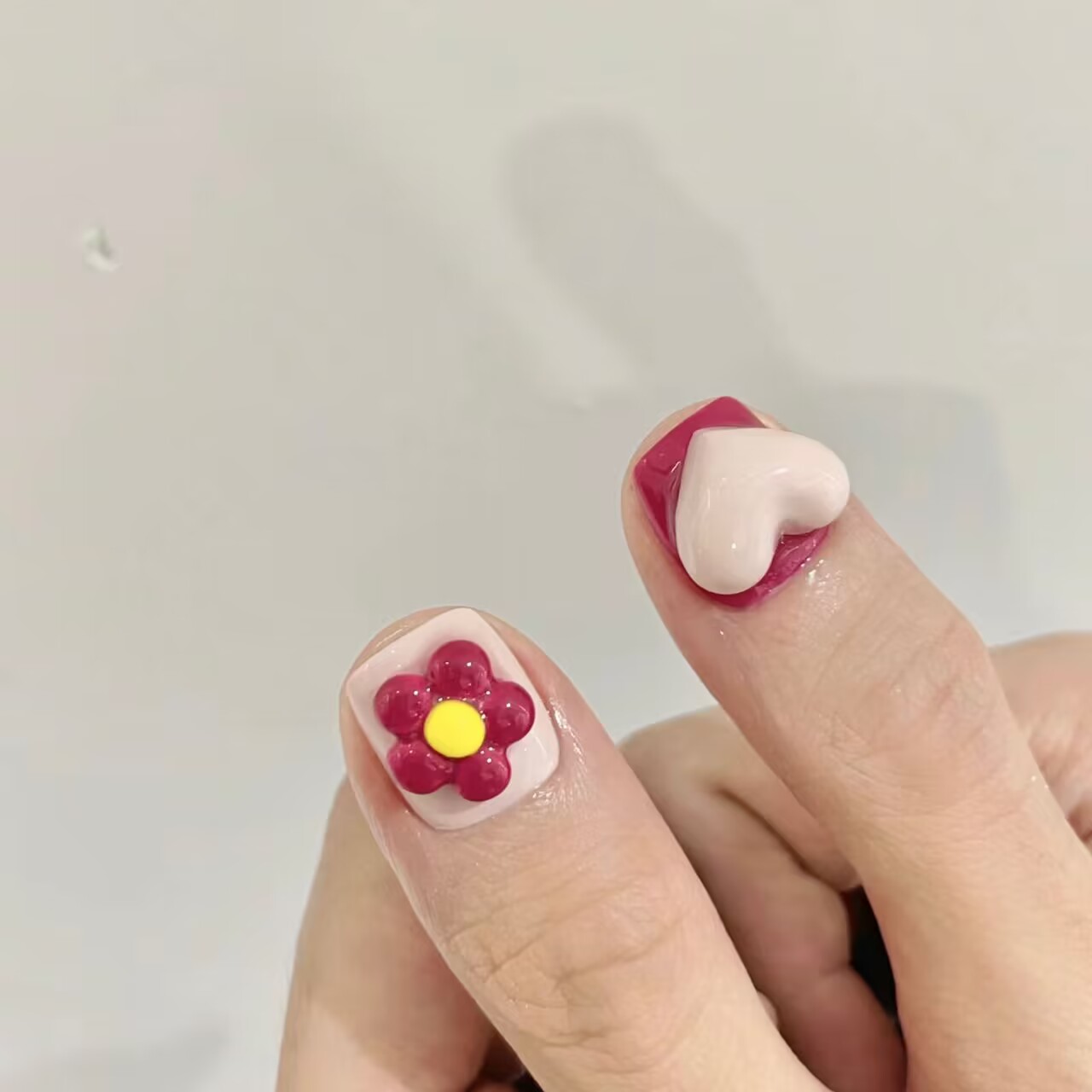Sweet Girl 2024 Spring/Summer New Arrival Handmade Wear Nail Cute Detachable Nail Stickers Flower Short Nail