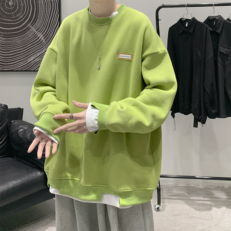 Sweater Country Trendy Oversize Couple Fake Two-Piece