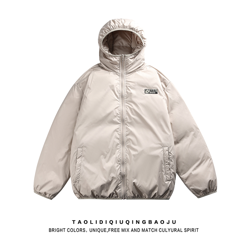 American Retro Labeling 90 White Duck down Hooded down Jacket Female Winter Outdoors Loose Casual Cold-Proof Heattech Outwear