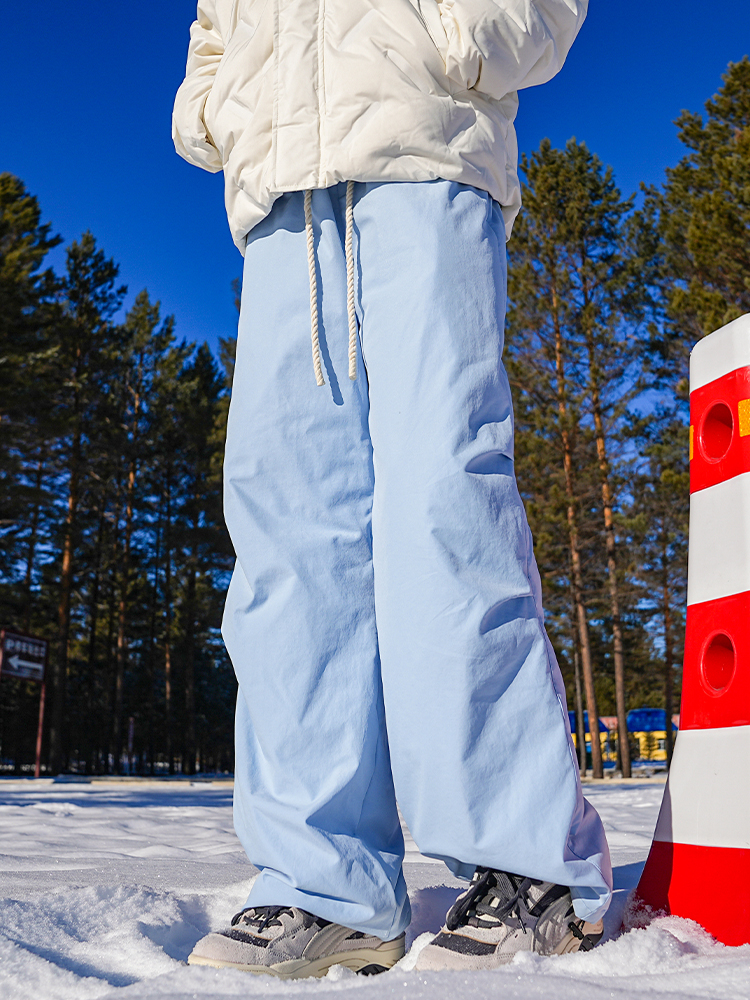 Windproof Waterproof Wide Leg down Wadded Trousers Female Outwear 2025 New Arrival Fleece-lined Heattech Anti-Cold Pants 90 White Duck down Ski Pants