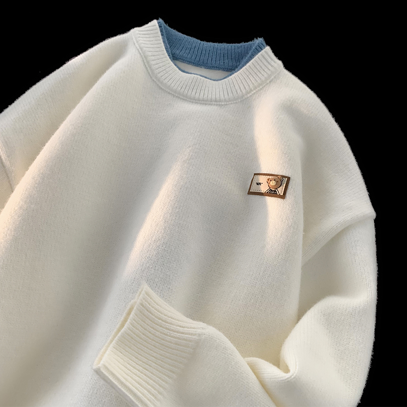 Japanese-Style Retro Labeling Loose Couple Soft Glutinous Fake Two-Piece