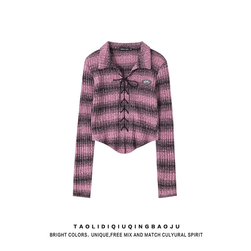 Escape from the Earth Lapel Tied Slim Fit Sexy Knitwear