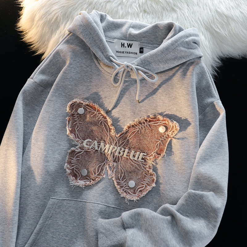 Fashion Brand Thin Ins Loose Hooded Pullover
