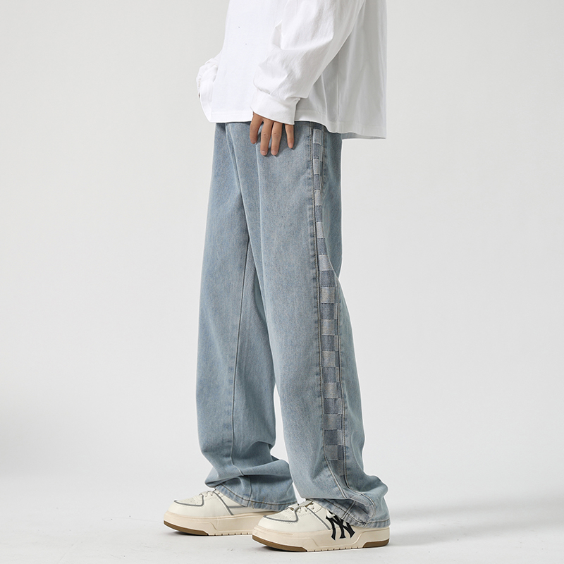 Country Trendy Patchwork High Street Loose BF Straight Jeans