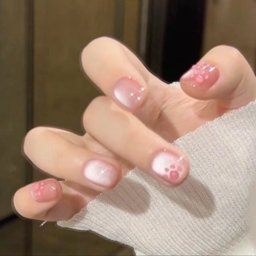 [The Print of Cat's Paw] Cat's Eye Hand-Worn Nail Nail Patch Manicure Fake Nails 5018#