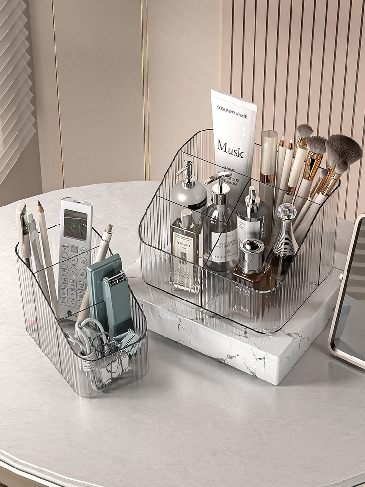 Fancy Makeup Brush Storage Box Transparent Acrylic Skin Care Products Table Dresser Table Pen Holder
