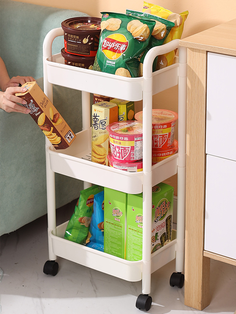 Storage Rack Trolley Bookshelf Floor For Home Bedroom Snack Storage Rack Multifunctional Removable Storage Racks for Children