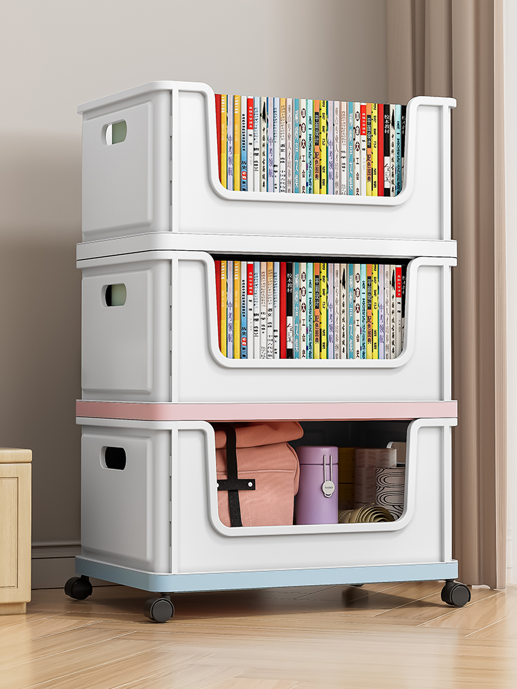 Student Classroom Plastic Book Storage Box with Pulley