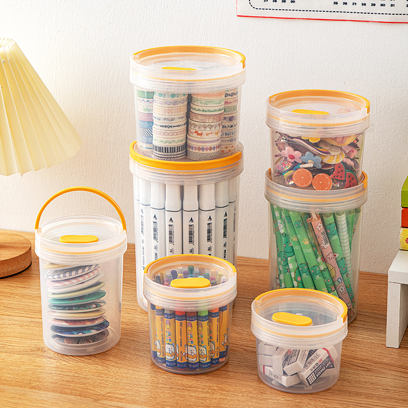 Marker Pen Storage Box Children's Pen Container Brush Crayon Pencil Watercolor Pen Separated Satchel Desk Stationery Rack