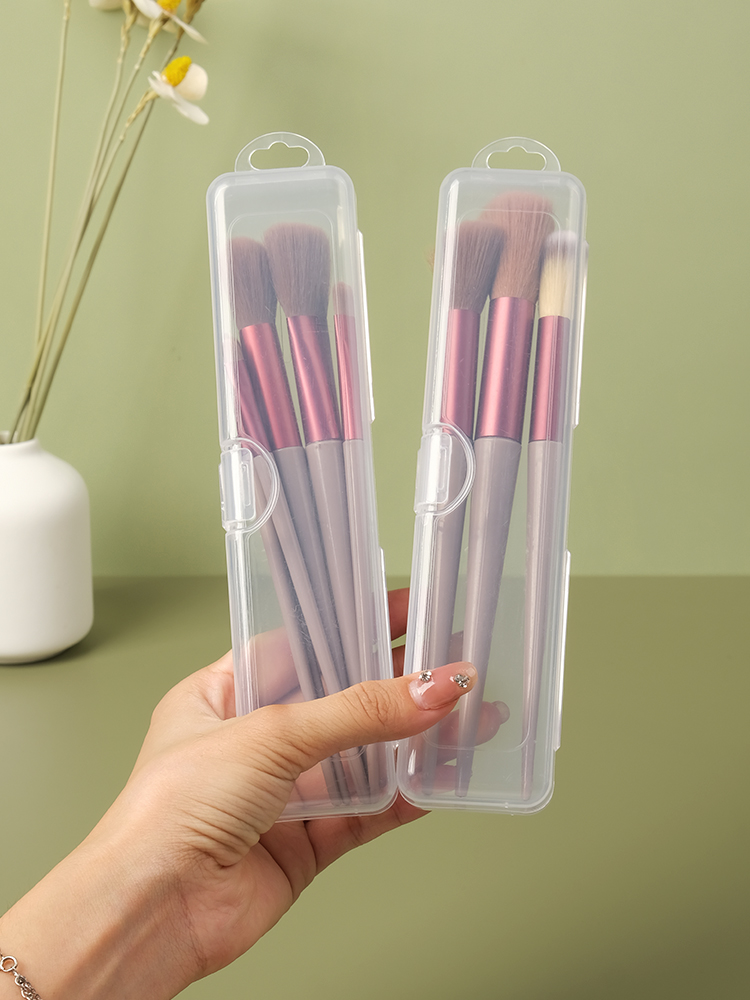 Portable Makeup Brush Storage Box Dustproof with Cover Transparent Desktop Beauty Tools Travel Eye Shadow Eyebrow Tattoo Pencil Case