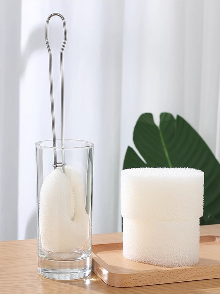 Cup Washing Brush Home Ladle Cup Brush No Dead Angle Sponge Cleaning Brush Decontamination Baby Bottle Brush Special Brush Cup Handy Gadget