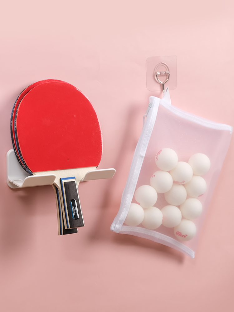 Table Tennis Racket Special Wall Mount Punch-Free Table Tennis Storage Box Table Tennis Buggy Bag Small Ball Storage Basket
