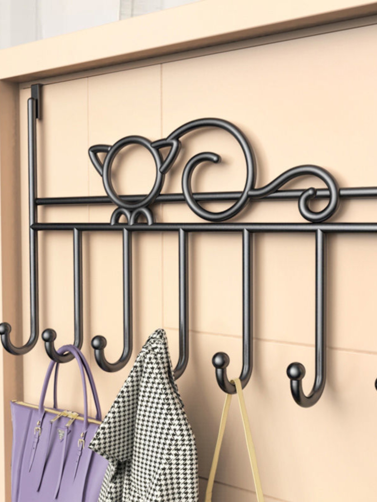 No Punching behind the Door Hook Clothes Rack Bathroom Finishing Storage Clothes Rack Iron Bold Wall-Mounted Coat Hook