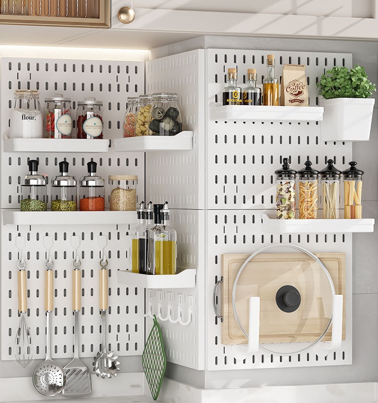 Punch-Free Kitchen Wire-Wrap Board Wall Storage Rack Knife Rack Pot Cover Rack Multi-Functional Wall Hanging Blocking Storage Rack