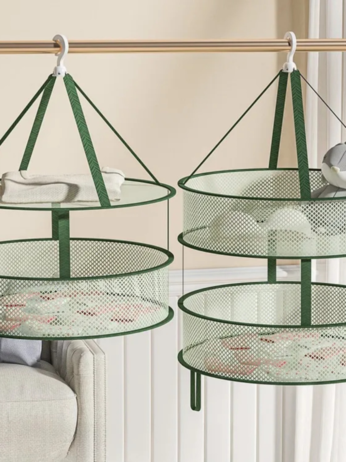 Clothes Drying Net Sock Handy Gadget Clothes Basket For Home Sweater Pure Color Clothes Hanger Drying Sweater Flat Net Pocket