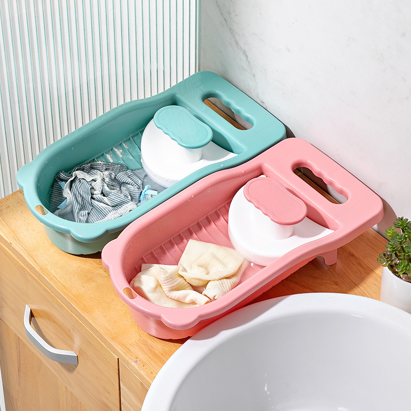 Bean Bag Wash Sock Fantastic Mini Thick Washboard Adult Home Use Student Dormitory Washboard Mini Laundry Basin