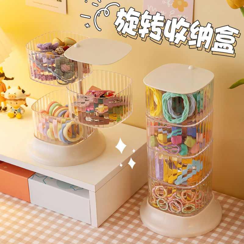 Ornament Storage Box Jewelry Barrettes Head Rope Storage Dormitory Bedroom Dustproof Desktop Transparent Storage Organize Box