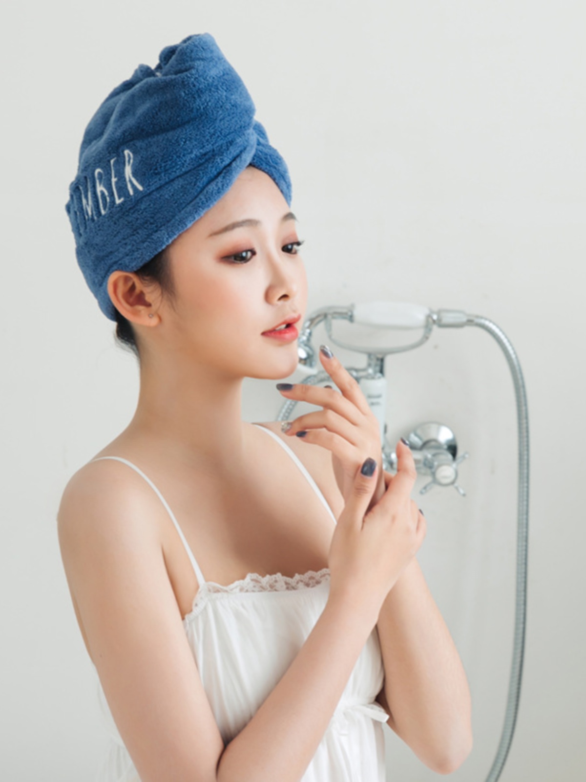 Headcloth Shower Cap Hair Dryer Cap Female Online Influencer Same Style Thickened Super Absorbent Cute Waterproof Cap Quick-Drying Bath South Korea