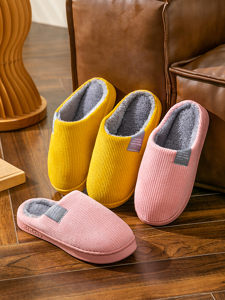 Jujiajia Cotton Slippers Unisex Household Indoor Non-Slip Warm Couple's Autumn and Winter Thick Soft Soled Stuffed Cotton Shoes