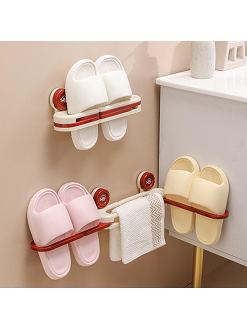 Jujiajia Bathroom Slipper Rack Punch-Free Bathroom Storage Rack Shoes Storage Toilet Wall Hanging Draining Hanging