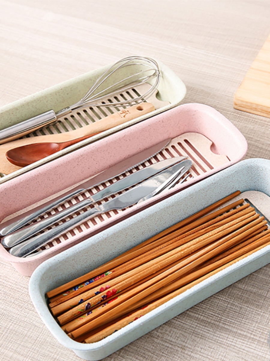 Kitchen Drain Chopsticks Cage Flat Plastic Chopsticks Tableware Storage Box Chopsticks Basket Spoon Multifunctional Chopsticks Basket Rack
