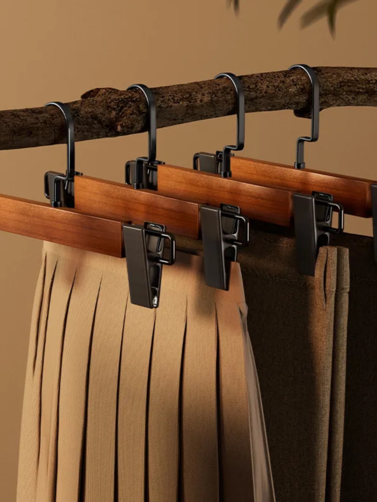 Home Solid Wood Pants Rack Pants Clip For Home No Trace Hanging Pants Hanger Storage Fantastic Wardrobe Drying Pleated Skirt Skirt