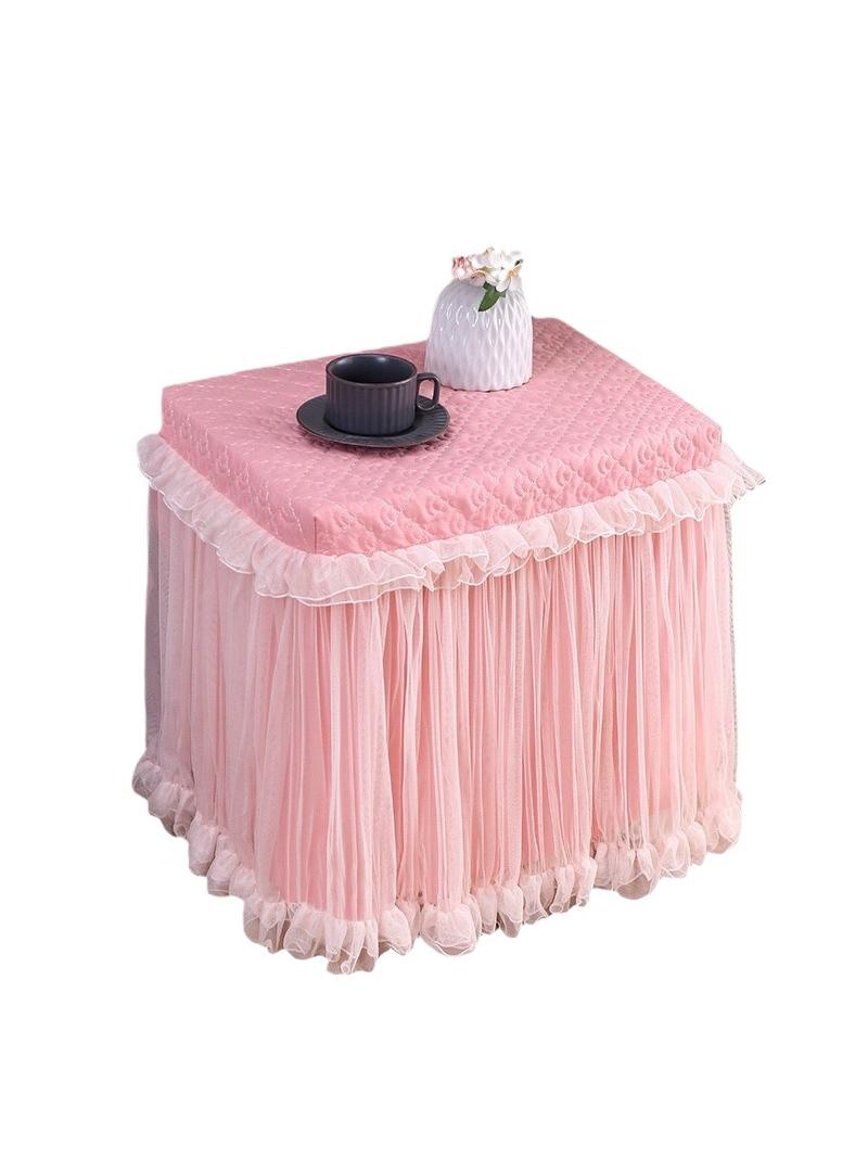 Jujiajia European Princess Style Bedroom Bedside Table Small Tablecloth Cabinet Safe All-Inclusive Full Covered Ugly Cover Cover