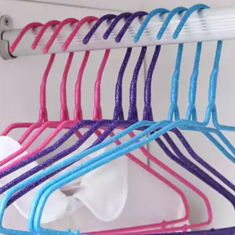 Clothes Hanger Dormitory Clothes Hanger PVC Coated Hanger Household Hangers Clothes Hanger Chapelet Storage Hanger Adult Thickened Hangers