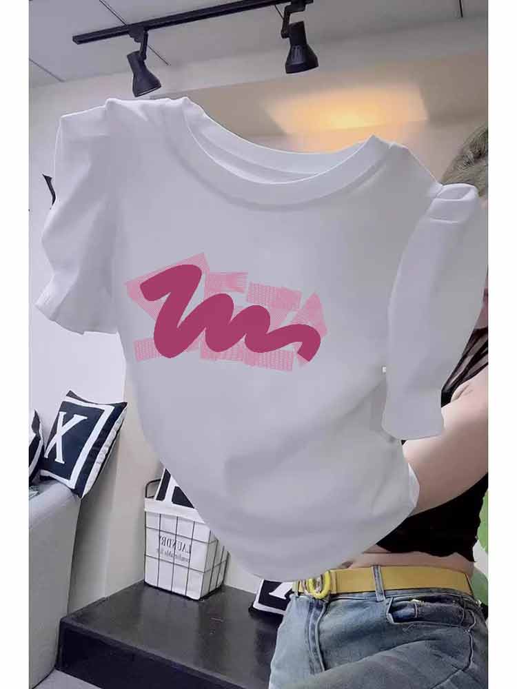 Women's Summer Cold Series Figure Flattering Short Sleeve Top T-Shirt