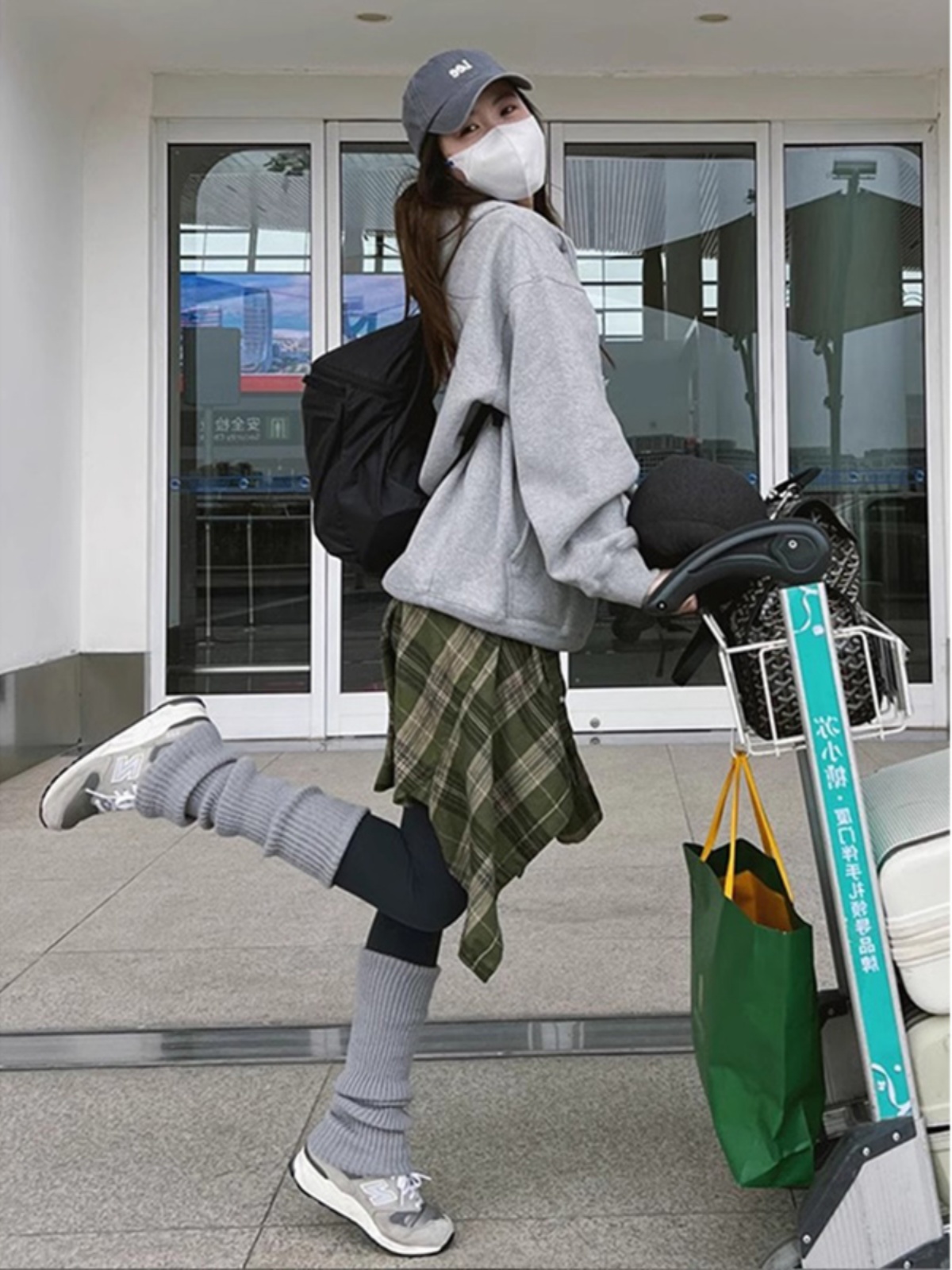 American Retro Drop-Shoulder Sleeve Hooded Sweatshirt Women's Spring and Autumn Lazy Small Loose Oversize Gray Tops