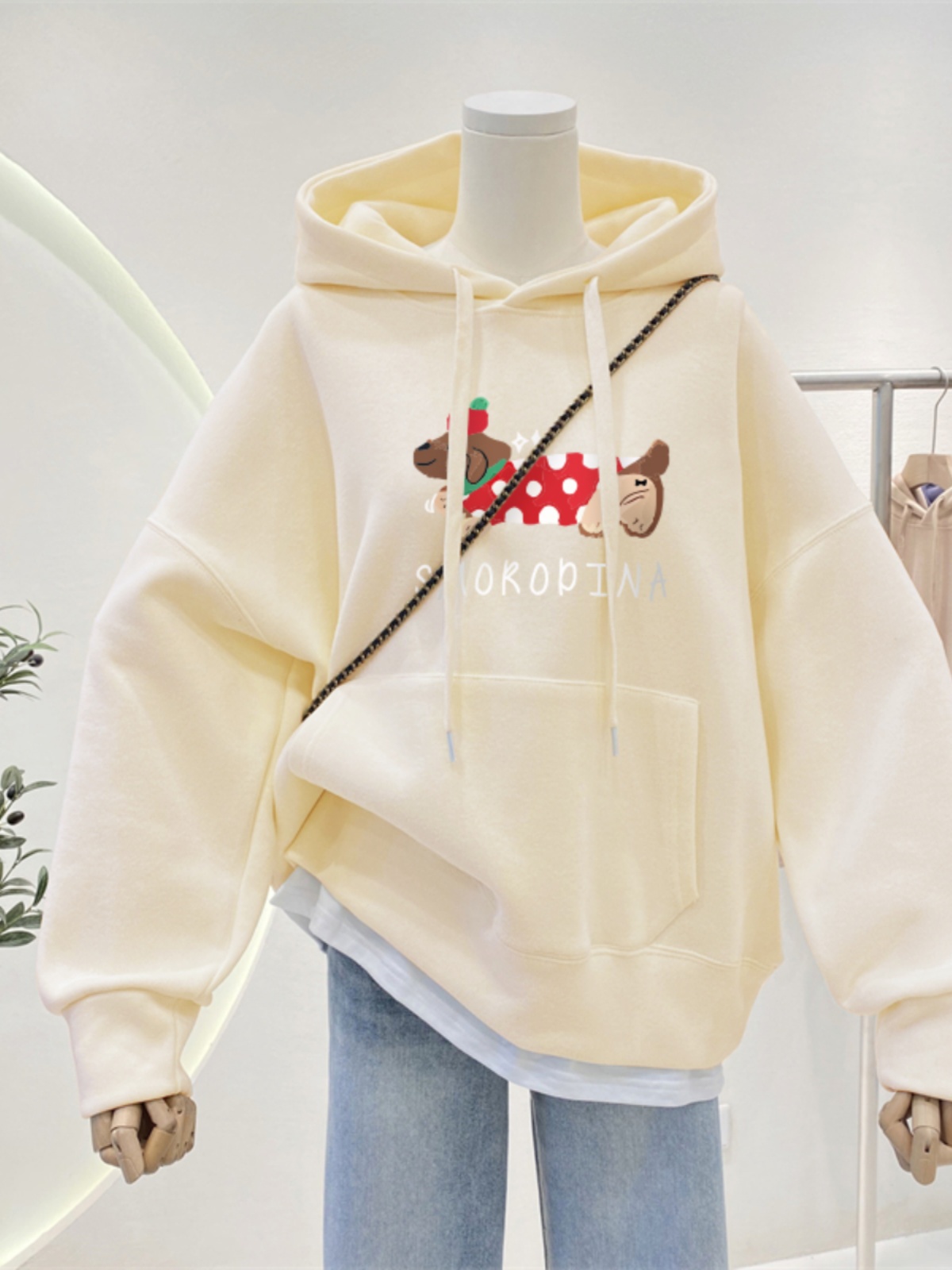 Hooded Fall and Winter Plus Size Brushed Hoody Female 2025 New Arrival Best Selling Christmas Red Outwear Plus Size Ladies Baggy Coat Outwear Tide
