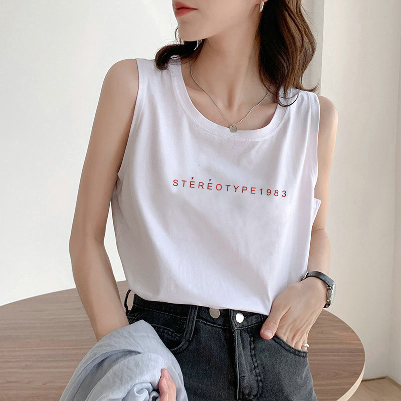 Extra Large Size Loose Slimming Belly-Covered Sleeveless T-shirt Vest