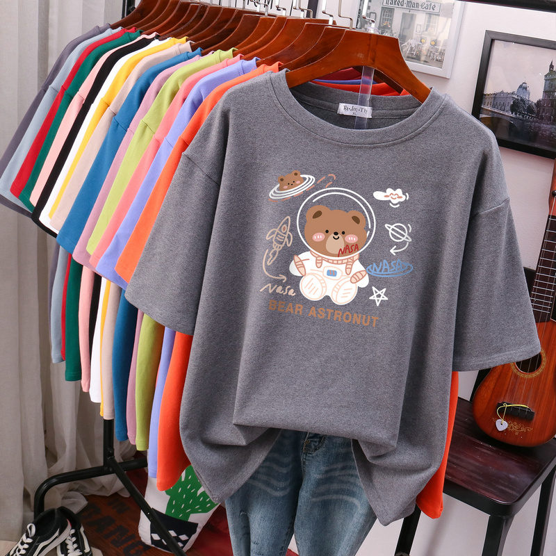 Women's Clothing Plus Size Ladies Fashionable Korean Style Loose Short-Sleeved Summer Clothes
